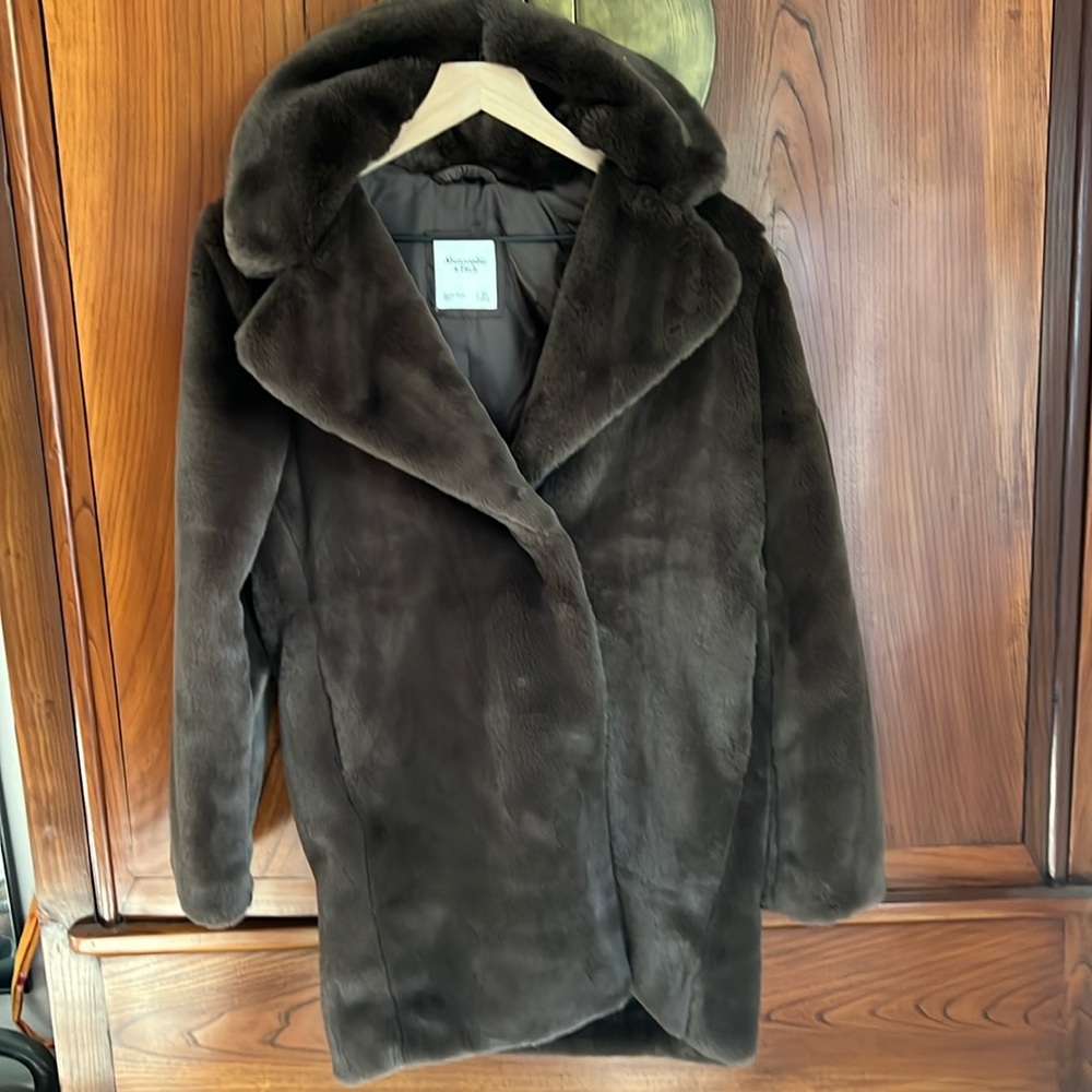 Faux fur brown jacket from Abercrombie and Fitch